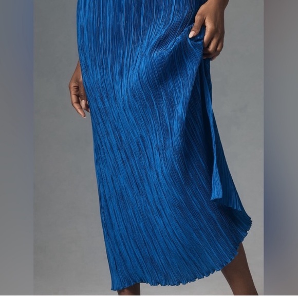 Anthropologie Plissé Maxi Dress in Cobalt Blue size 2X - Picture 3 of 12